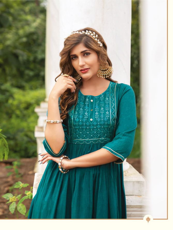 Heritage Fantasy 2 Ethnic Wear Wholesale Embroidery Kurtis Catalog
